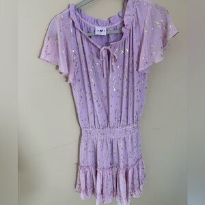 BUDDY LOVE Dress Mini Pink gold fleck Sophia  Ruffle  size XS